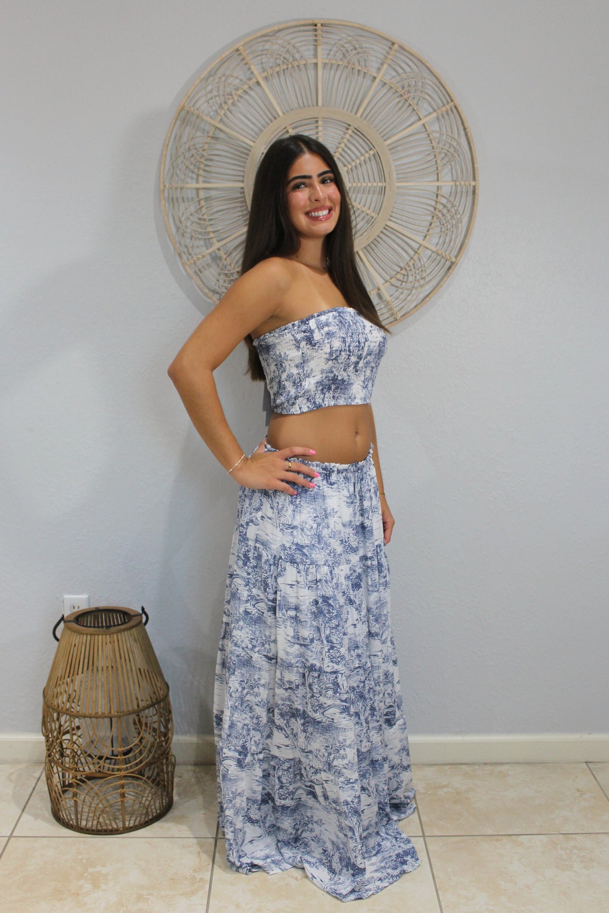 Tulum Blue Skirt Set