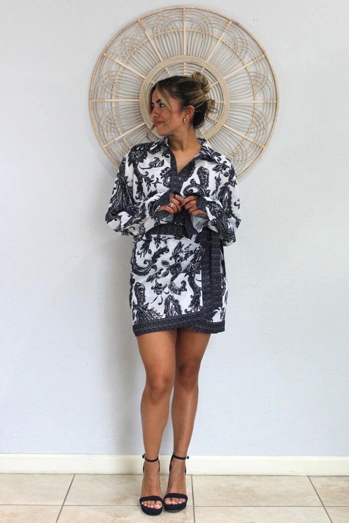 Black & White Skirt Set