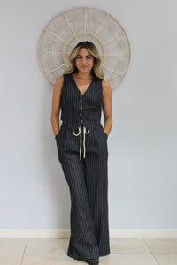 Pin Stripe Wide Leg Pants