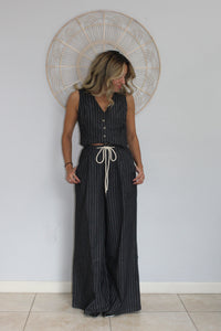Pin Stripe Wide Leg Pants