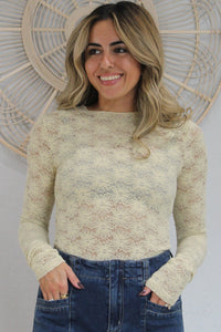 Long Sleeve Floral Lace Top