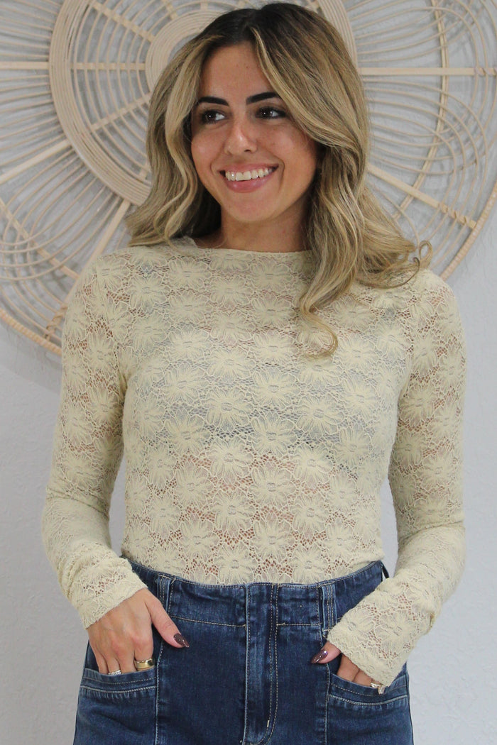 Long Sleeve Floral Lace Top