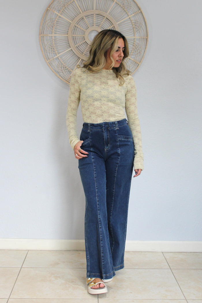 Long Sleeve Floral Lace Top