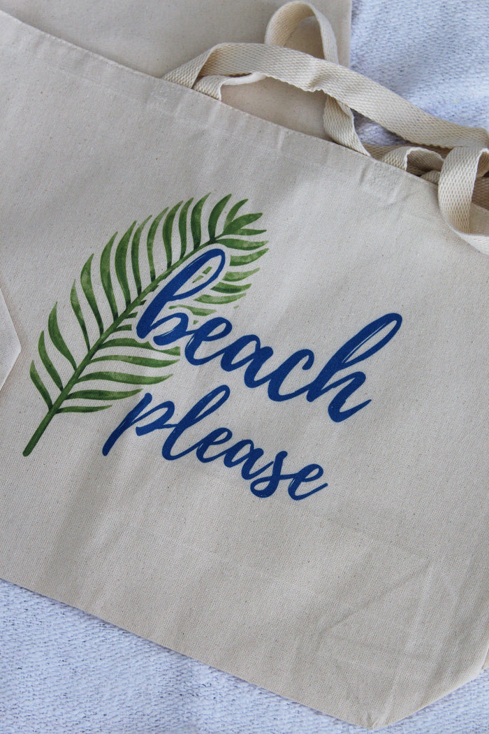 Palm Leaf Beach Please Tote