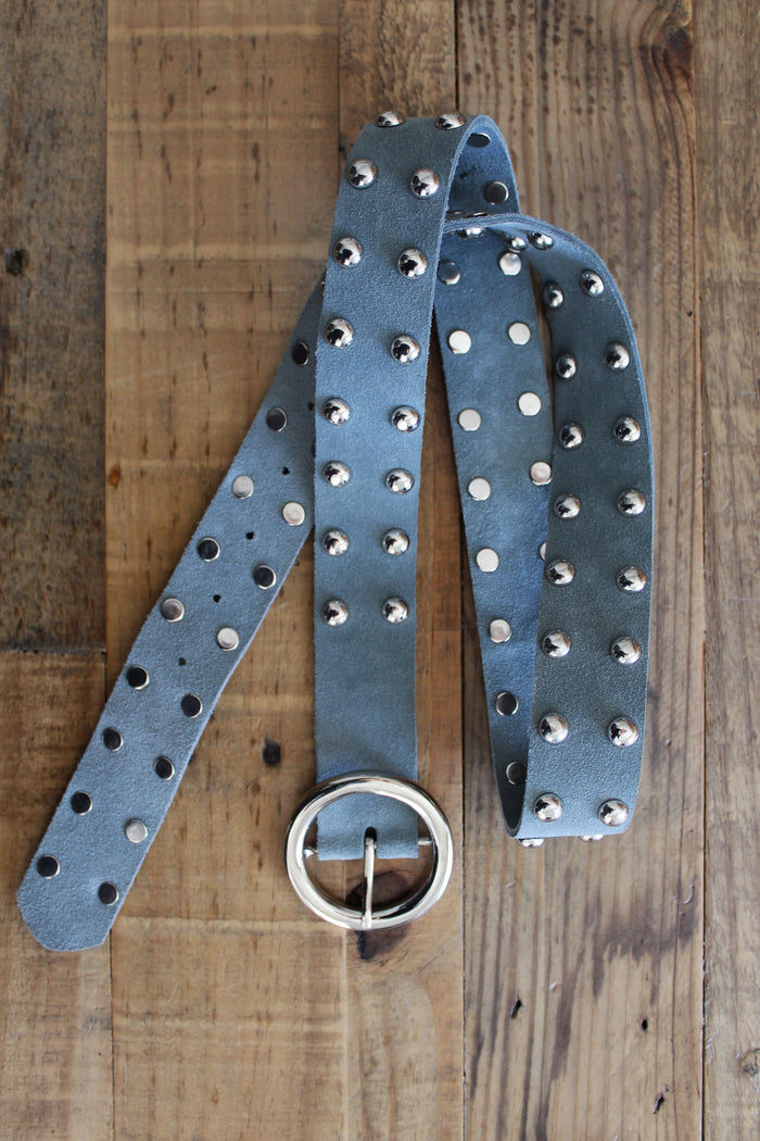 Skinny Eden Grey Suede Belt