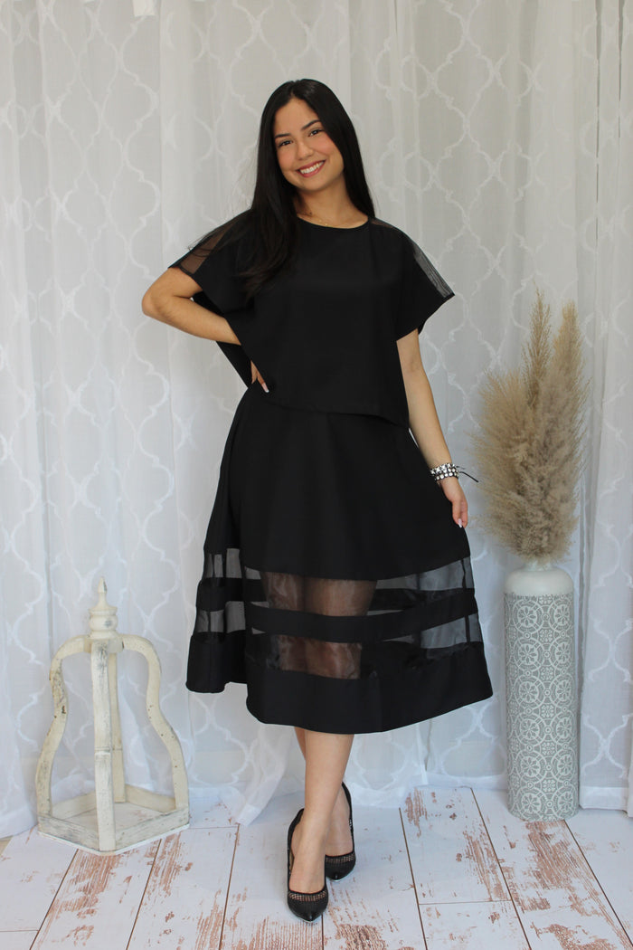 Candice Black Skirt Set